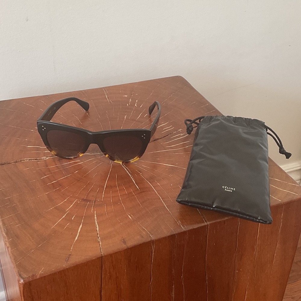 Celine Two-Tone Cat-Eye Sunglasses - Black & Tortoiseshell - Picture 2 of 7